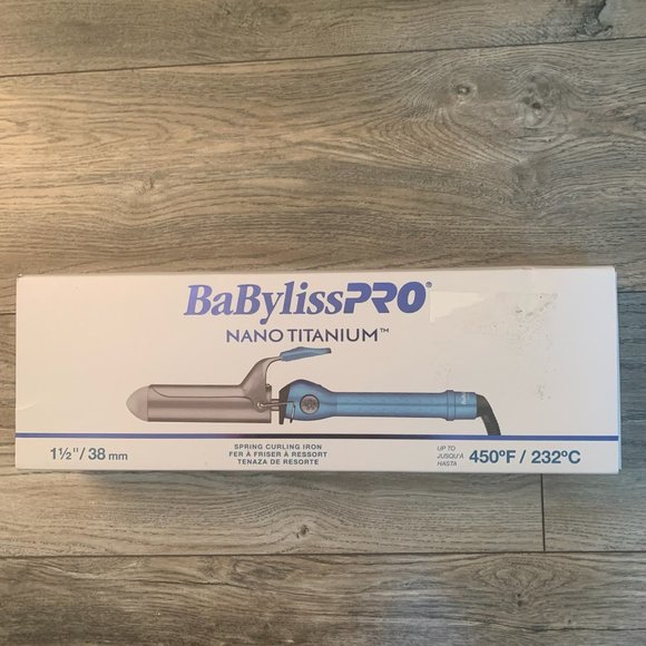 NEW BABYLISSPRO NANO TITANIUM SPRING CURLING IRON 1 1/2" - Picture 1 of 6